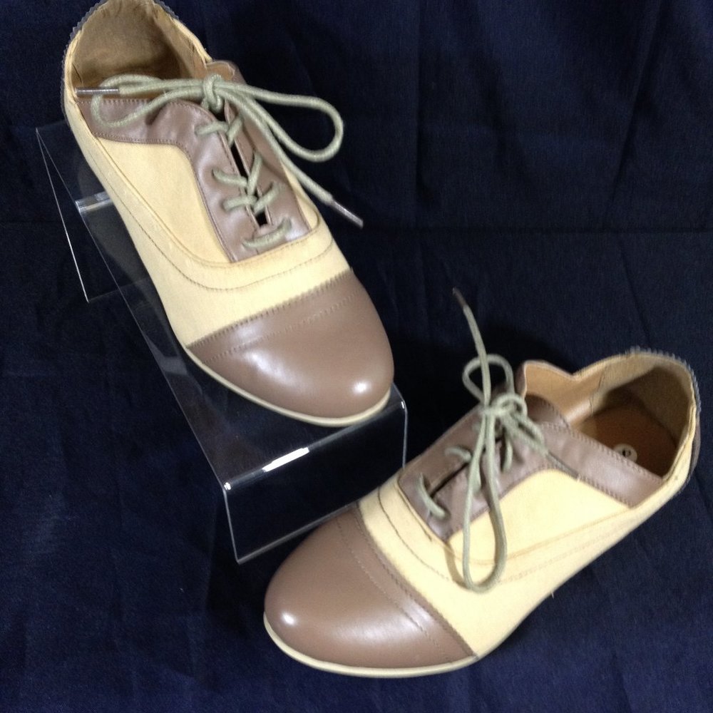 Shoes of Soul-Final Price- Cap & Toe  Brown /Tan Oxfords Sz 8 NEW